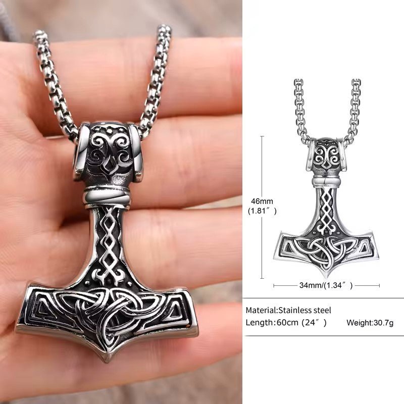 Mjolnir Thor Hammer Pendant Necklace – Viking jewerly | Norse runes & Nordic jewelry
