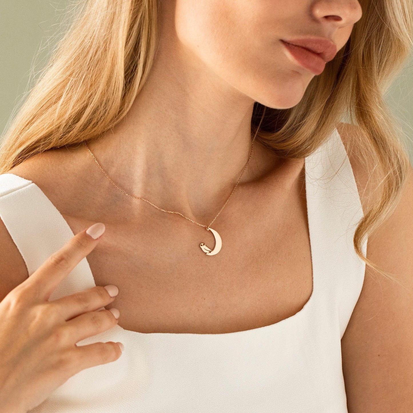 Moon and Owl Necklace, 925 Silver Moon Necklace | Gold Owl Necklace โ Viking | Norse runes & Nordic jewelry