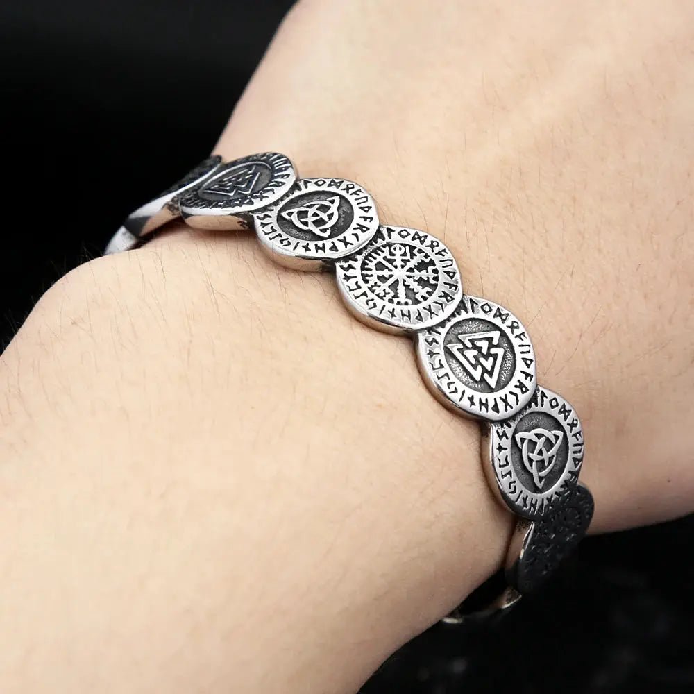 "Nordic Compass Valknut Bracelet – Men & Women" – Viking jewerly | Norse runes & Nordic jewelry