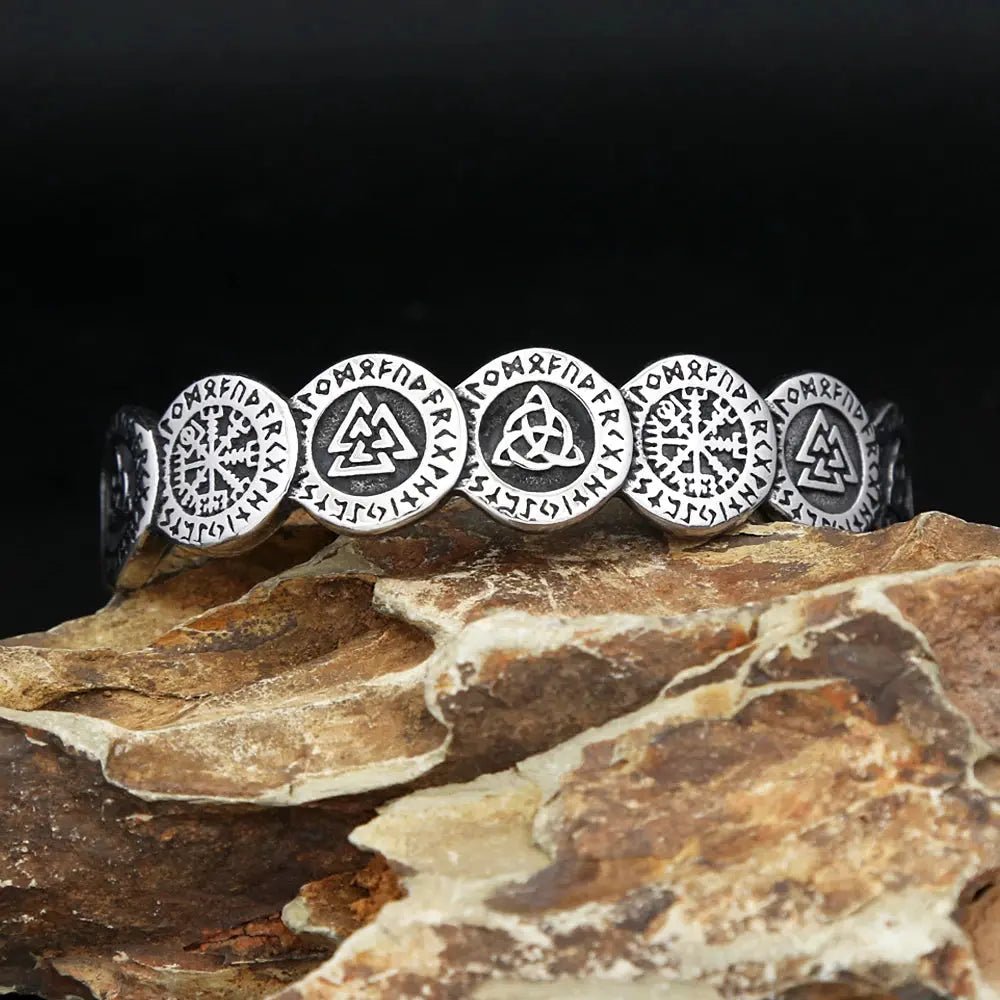 "Nordic Compass Valknut Bracelet – Men & Women" – Viking jewerly | Norse runes & Nordic jewelry