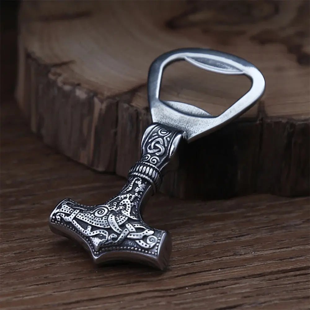 Nordic Thor’s Hammer Bottle Opener – Stainless Steel – Viking Accessories | Norse runes & Nordic jewelry