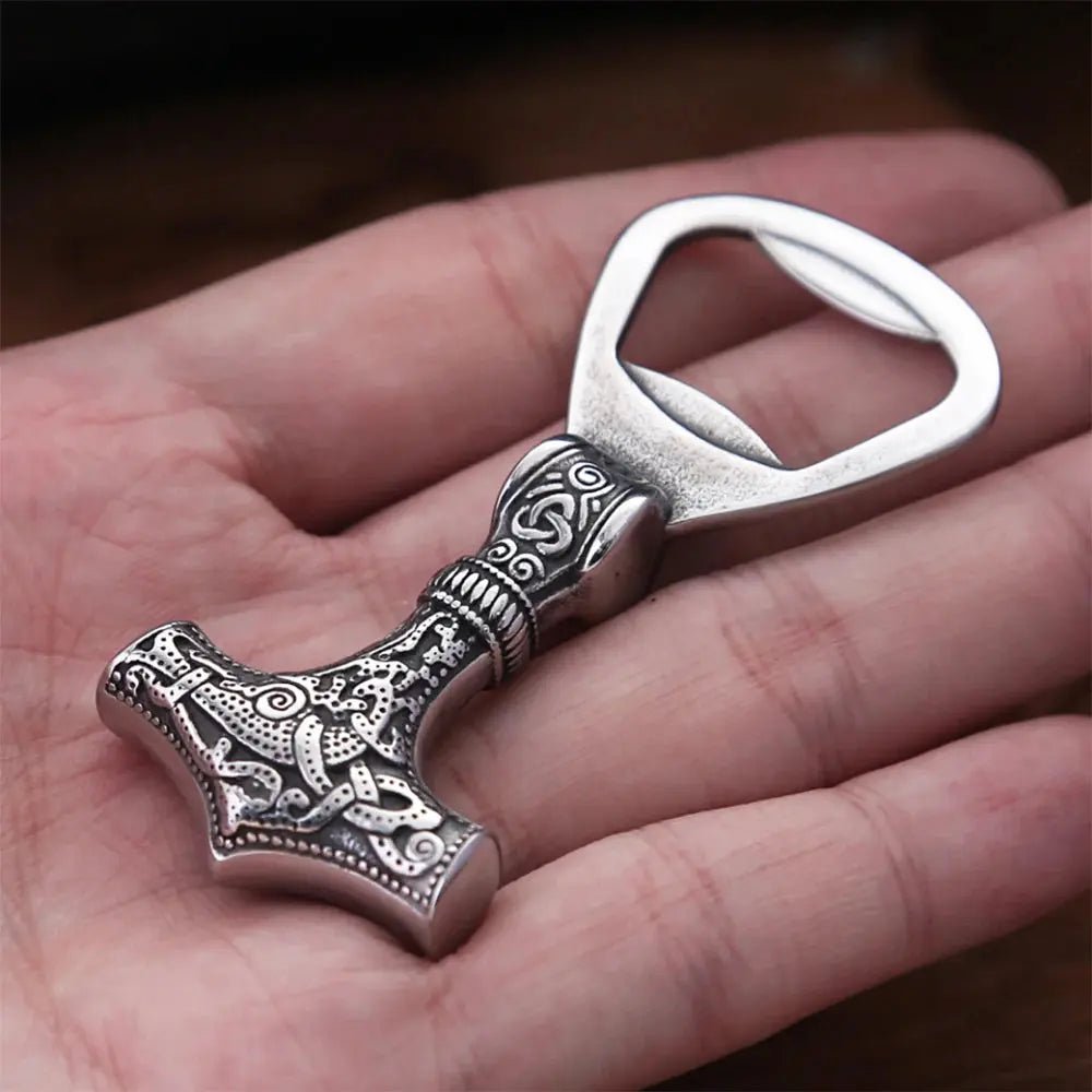 Nordic Thor’s Hammer Bottle Opener – Stainless Steel – Viking Accessories | Norse runes & Nordic jewelry