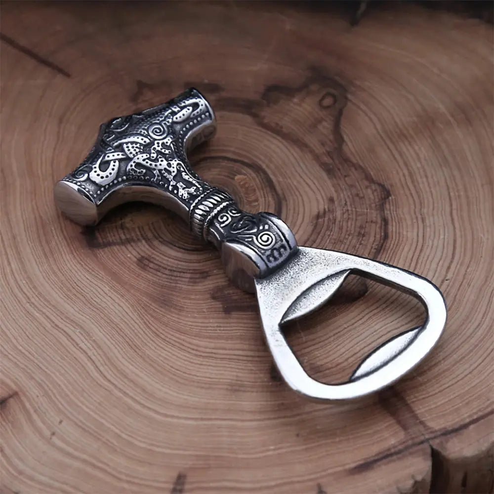 Nordic Thor’s Hammer Bottle Opener – Stainless Steel – Viking Accessories | Norse runes & Nordic jewelry
