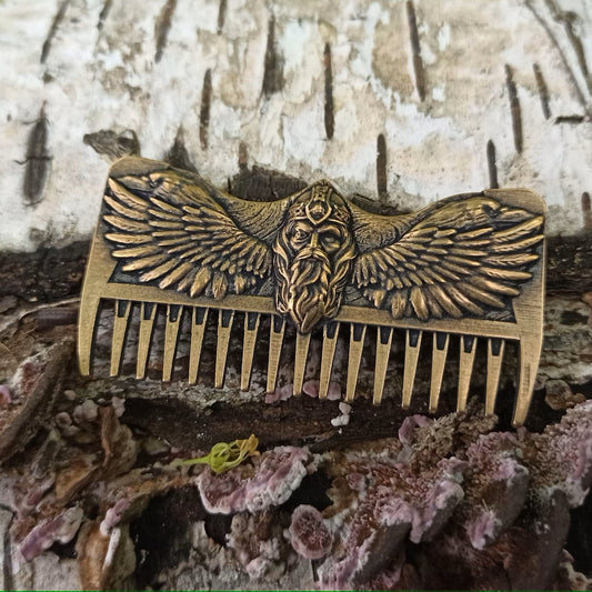 Odin carving viking beard comb | mustache care | gifts for men – Viking Accessories | Norse runes & Nordic jewelry