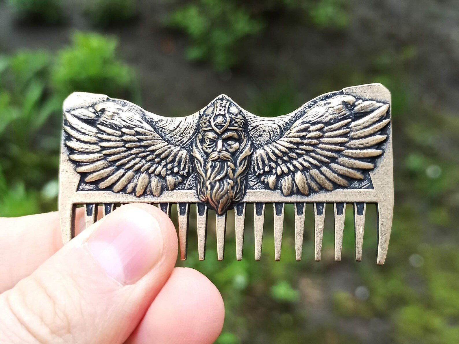 Odin carving viking beard comb | mustache care | gifts for men – Viking Accessories | Norse runes & Nordic jewelry