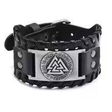 Retro Wide Leather Viking Vintage Compass Bracelet β Viking jewerly | Norse runes & Nordic jewelry