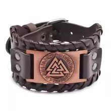 Retro Wide Leather Viking Vintage Compass Bracelet – Viking jewerly | Norse runes & Nordic jewelry