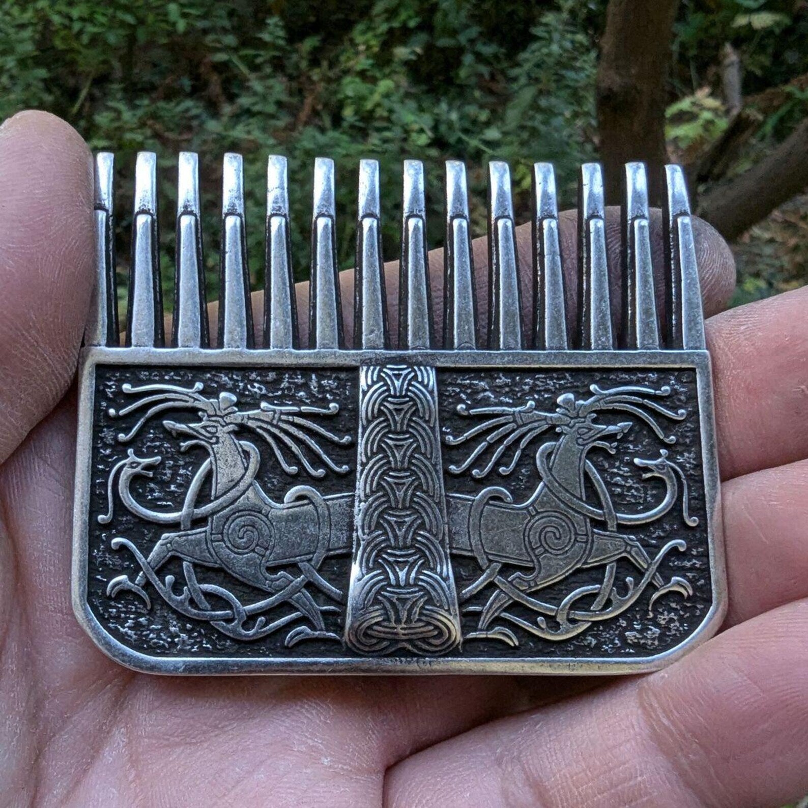 Ringerik Viking beard comb Yule gifts norse art – Viking Accessories | Norse runes & Nordic jewelry