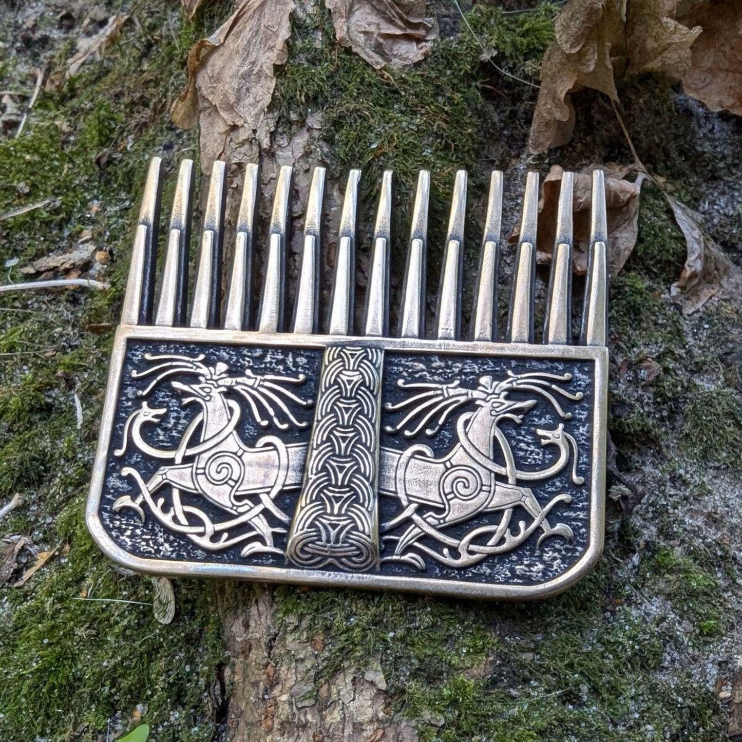 Ringerik Viking beard comb Yule gifts norse art – Viking Accessories | Norse runes & Nordic jewelry