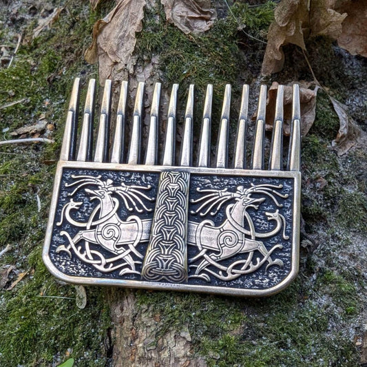 Ringerik Viking beard comb Yule gifts norse art – Viking Accessories | Norse runes & Nordic jewelry