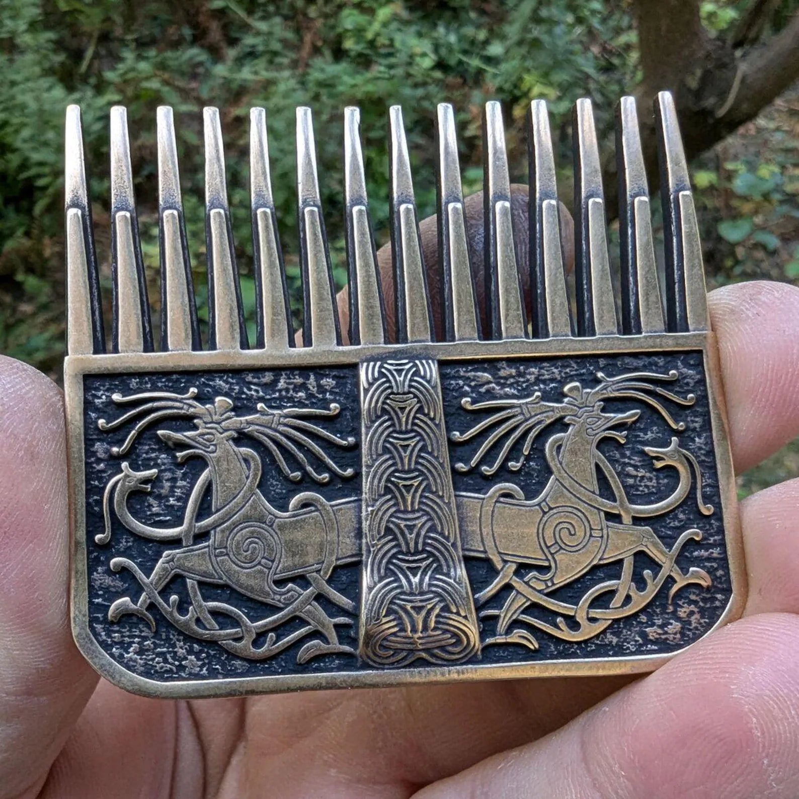 Ringerik Viking beard comb Yule gifts norse art – Viking Accessories | Norse runes & Nordic jewelry