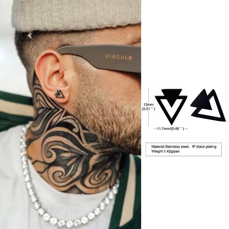 Triangle Zircon Stud Earrings – Stainless Steel Minimalist Jewelry – Viking jewerly | Norse runes & Nordic jewelry