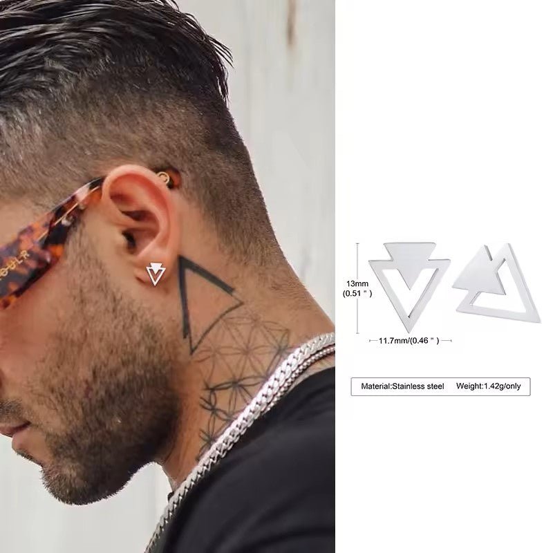 Triangle Zircon Stud Earrings – Stainless Steel Minimalist Jewelry – Viking jewerly | Norse runes & Nordic jewelry