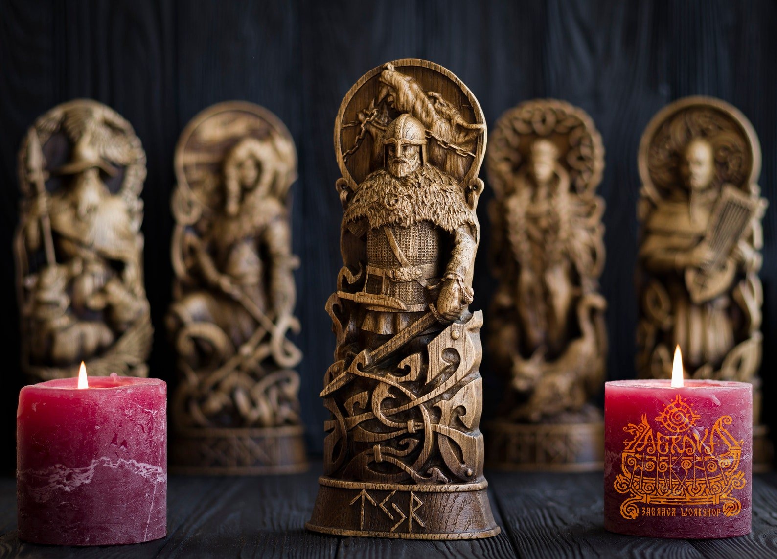 Tyr, Wood, Norse pantheon, viking pagan asatru heathen – Viking | Norse runes & Nordic jewelry