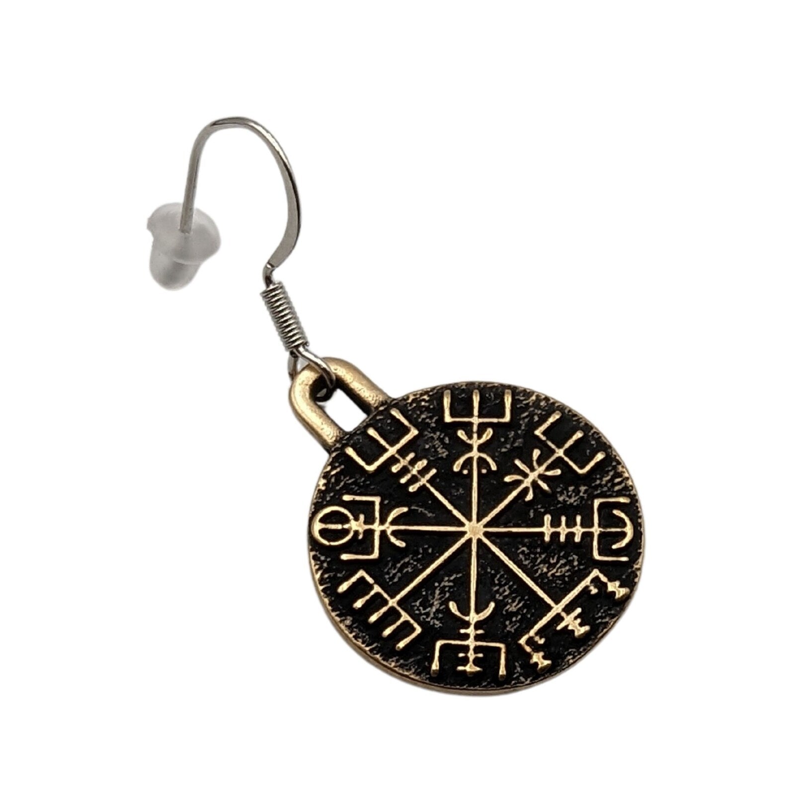 Vegvisir earrings Viking jewelry Norse pagan – Viking jewerly | Norse runes & Nordic jewelry