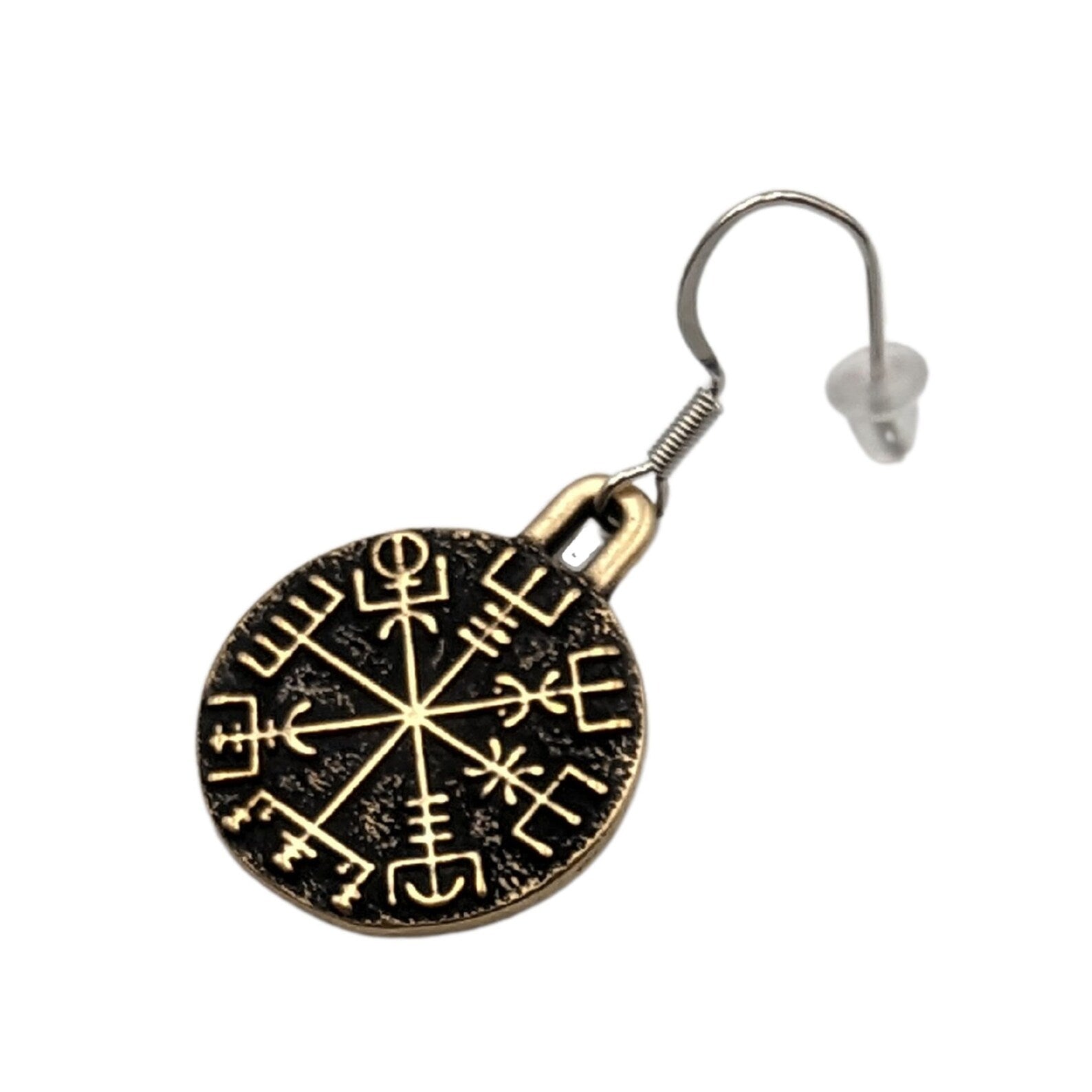 Vegvisir earrings Viking jewelry Norse pagan – Viking jewerly | Norse runes & Nordic jewelry