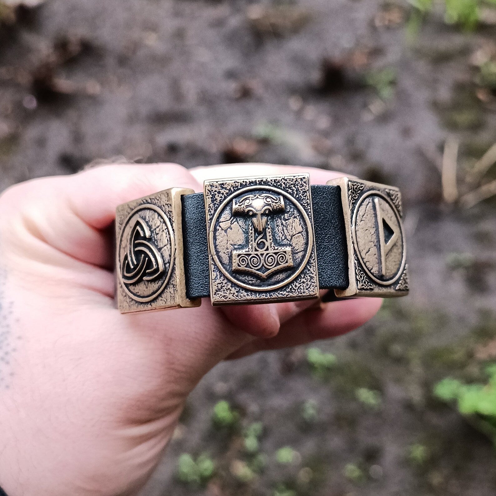 Viking bracelet leather wristband arm wrist cuff jewelry men – Viking jewerly | Norse runes & Nordic jewelry