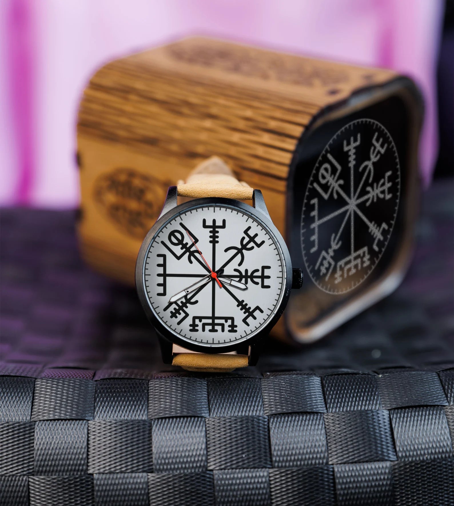 Viking Compass Engraved Watch Anniversary gift for man Groomsmen gifts – Viking Accessories | Norse runes & Nordic jewelry