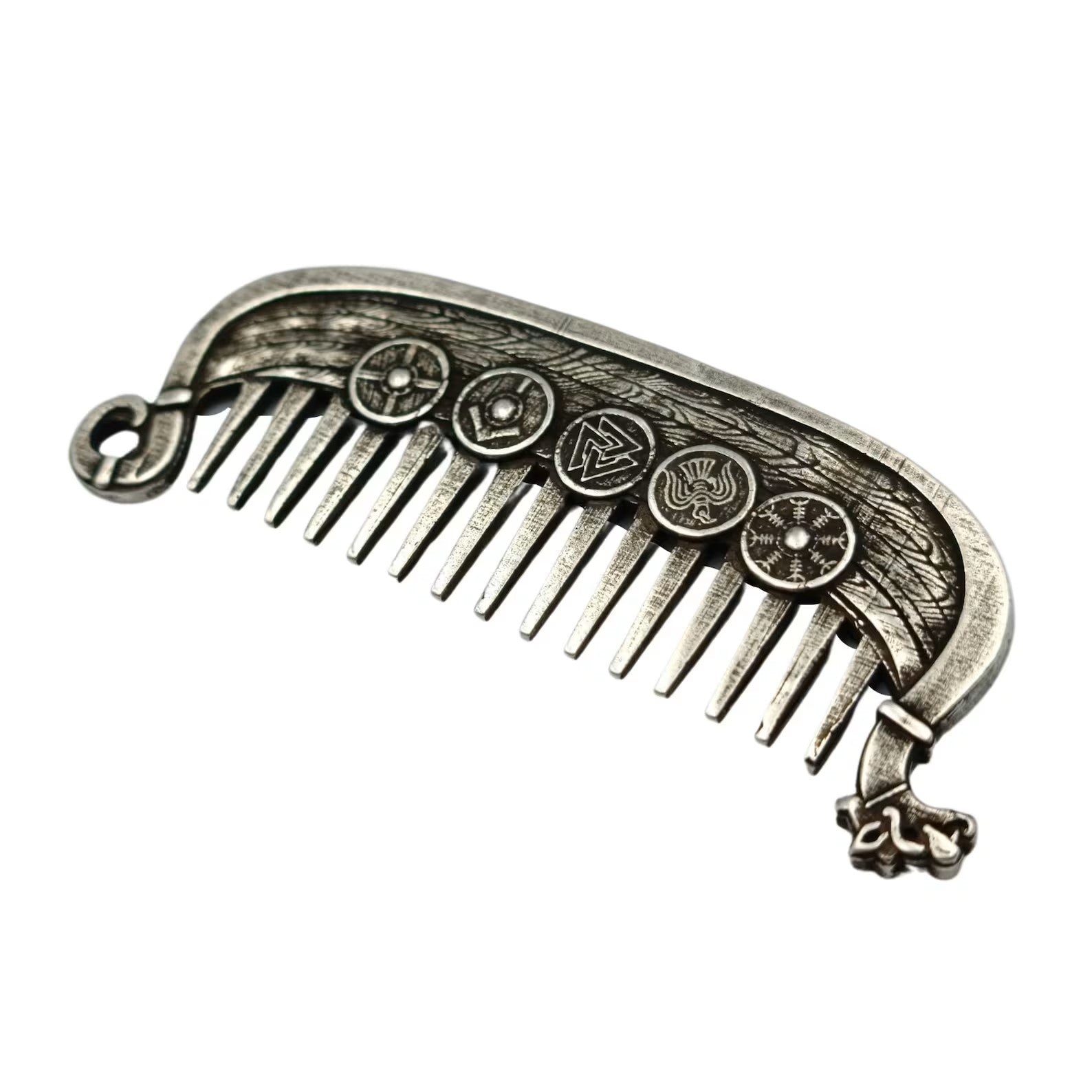 Viking Drakkar beard metal comb | care & beauty – Viking Accessories | Norse runes & Nordic jewelry