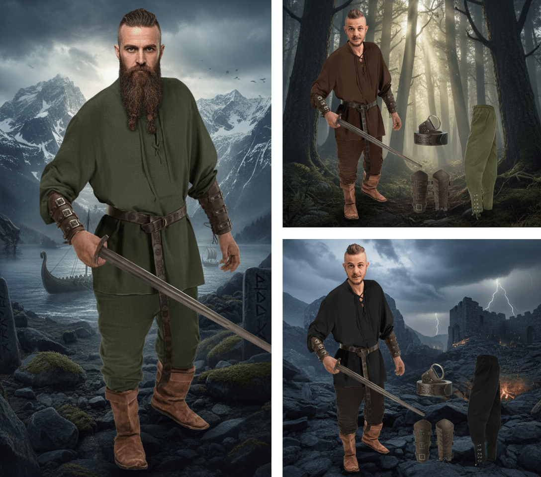 “Viking Medieval 4 - Piece Costume” – Viking fashion | Norse runes & Nordic jewelry