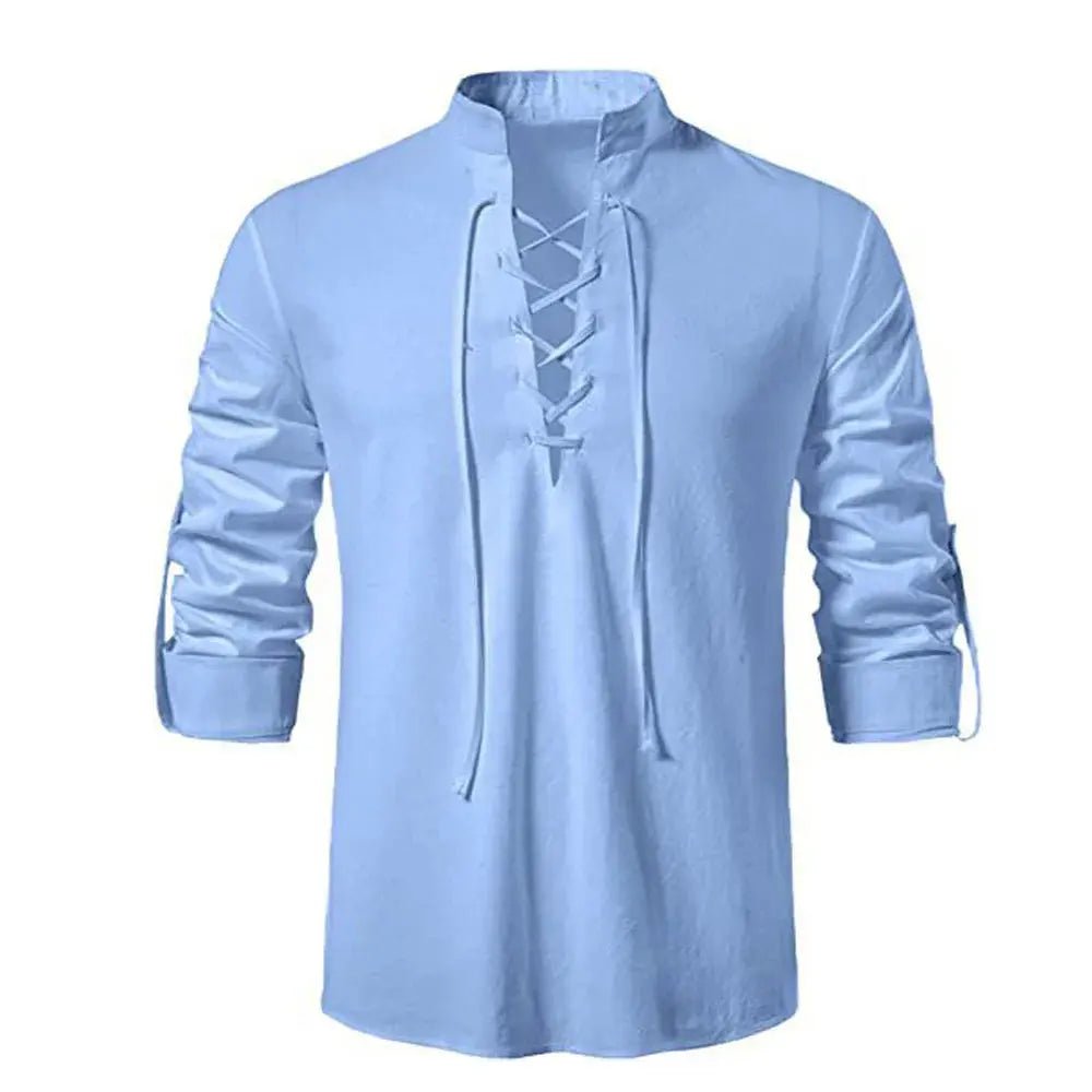 Viking Medieval Shirt for Men – Cotton Linen Lace - Up – Viking fashion | Norse runes & Nordic jewelry