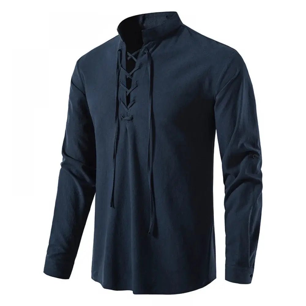 Viking Medieval Shirt for Men – Cotton Linen Lace - Up – Viking fashion | Norse runes & Nordic jewelry