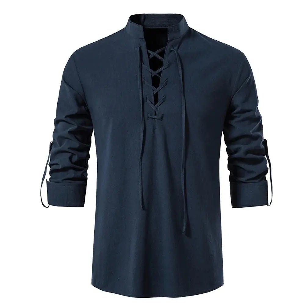 Viking Medieval Shirt for Men – Cotton Linen Lace - Up – Viking fashion | Norse runes & Nordic jewelry