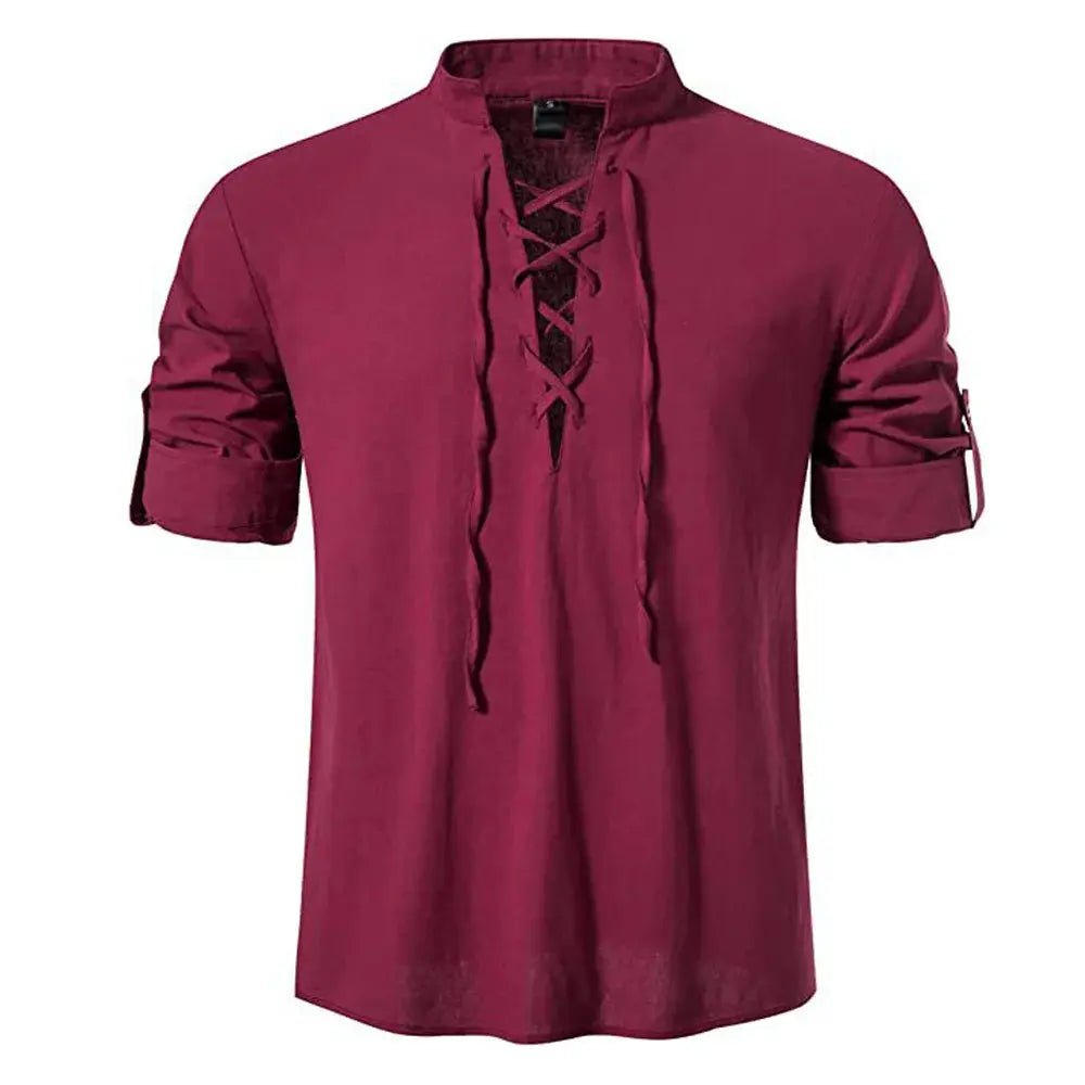 Viking Medieval Shirt for Men – Cotton Linen Lace - Up – Viking fashion | Norse runes & Nordic jewelry