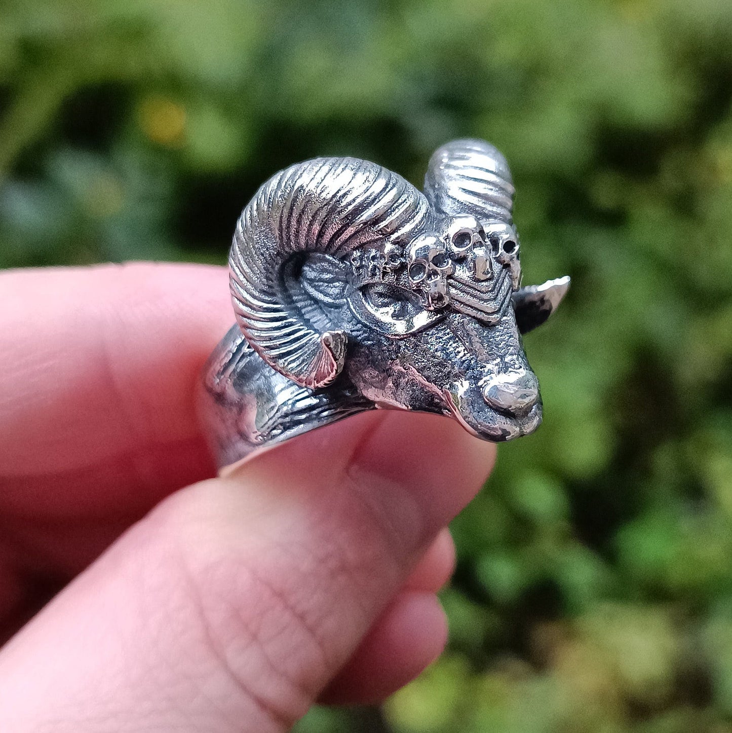 Viking ram head ring | Norse goat horns jewelry and skull – Viking jewerly | Norse runes & Nordic jewelry