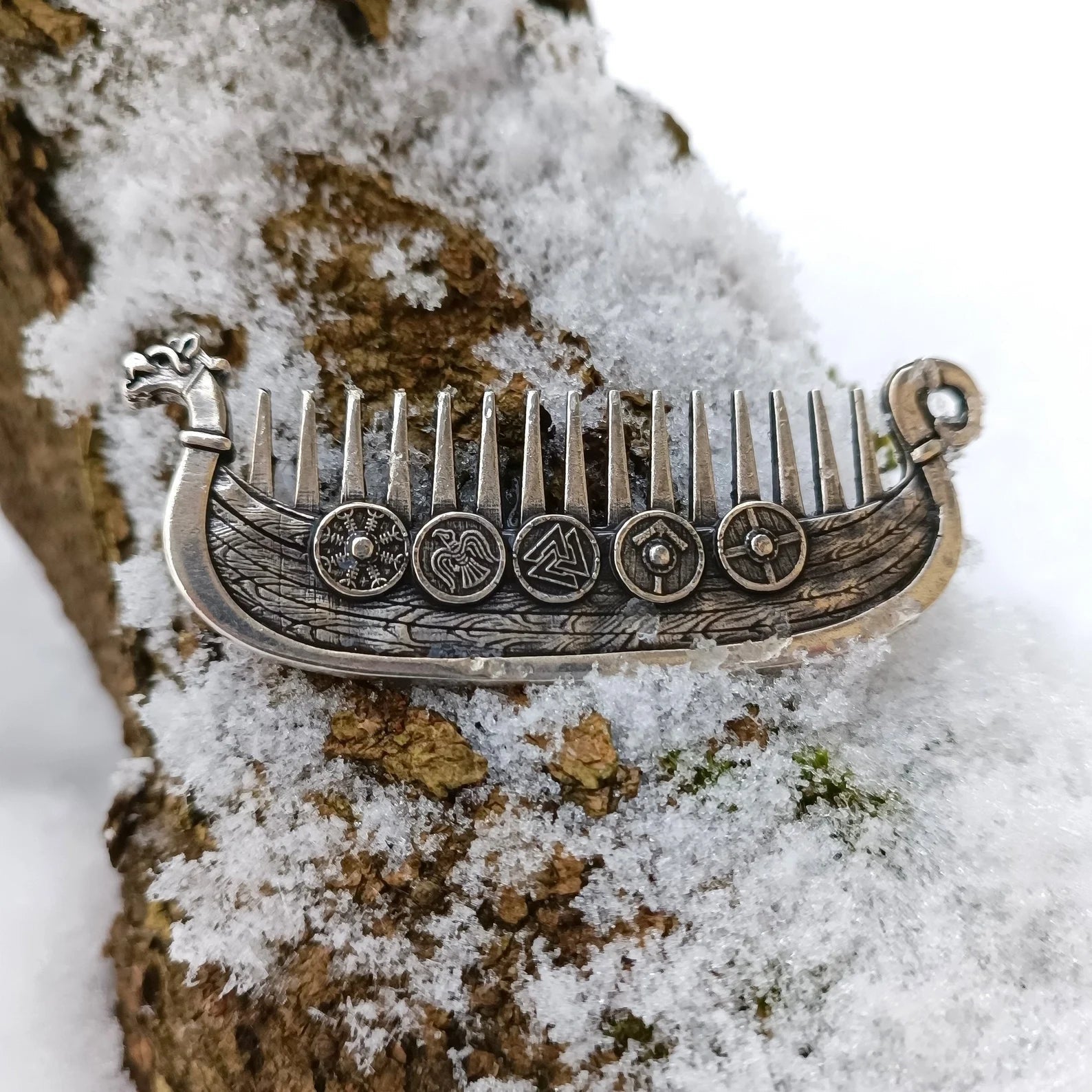 Viking ship beard care comb | Norse husband wedding gift – Viking Accessories | Norse runes & Nordic jewelry