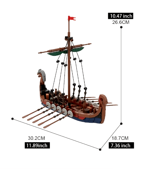 Viking Ship Building Set – 463 Pieces – Viking Accessories | Norse runes & Nordic jewelry