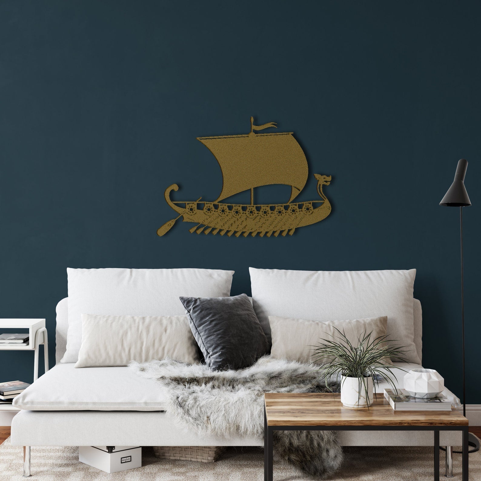 Viking Ship Metal Wall Decor Nordic Symbols Vintage Ship Art – Viking home decor | Norse runes & Nordic jewelry