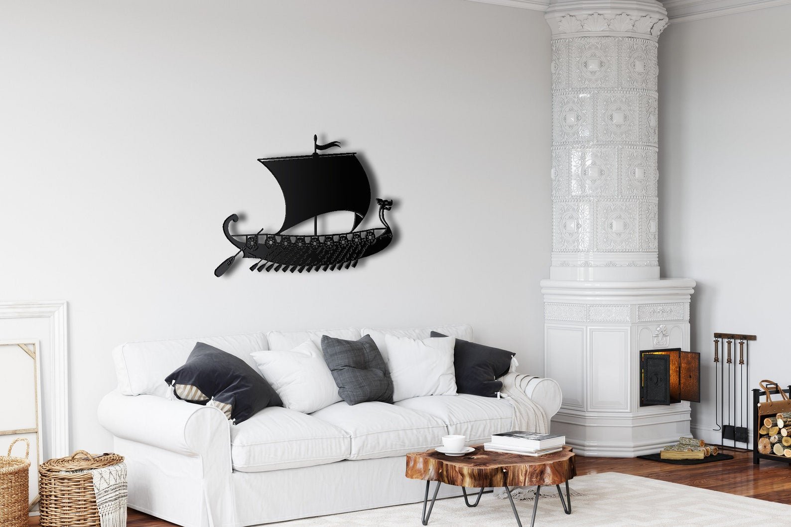 Viking Ship Metal Wall Decor Nordic Symbols Vintage Ship Art – Viking home decor | Norse runes & Nordic jewelry