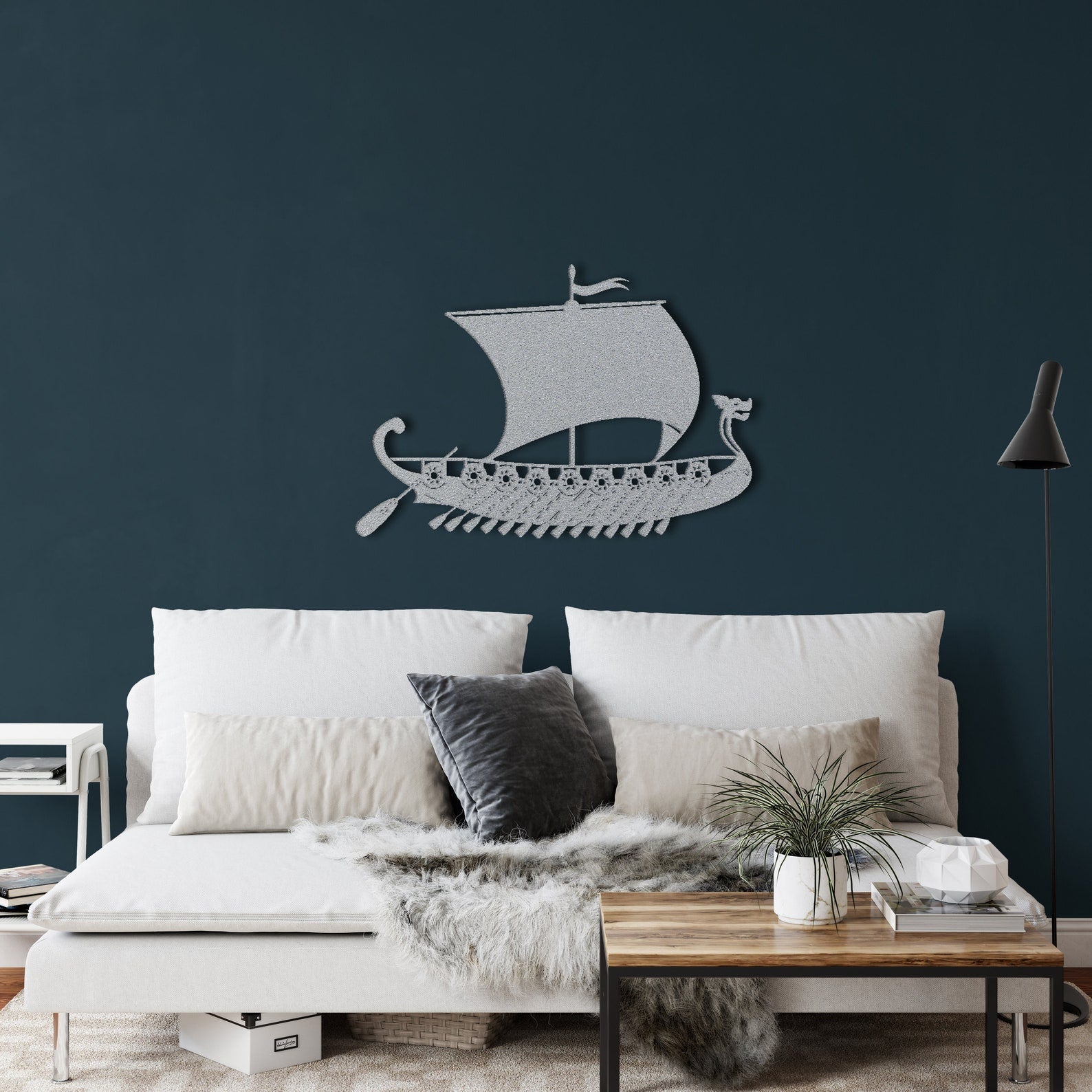 Viking Ship Metal Wall Decor Nordic Symbols Vintage Ship Art – Viking home decor | Norse runes & Nordic jewelry