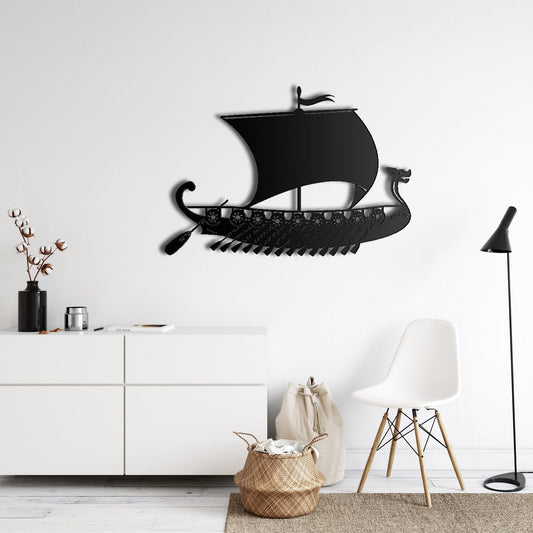 Viking Ship Metal Wall Decor Nordic Symbols Vintage Ship Art – Viking home decor | Norse runes & Nordic jewelry