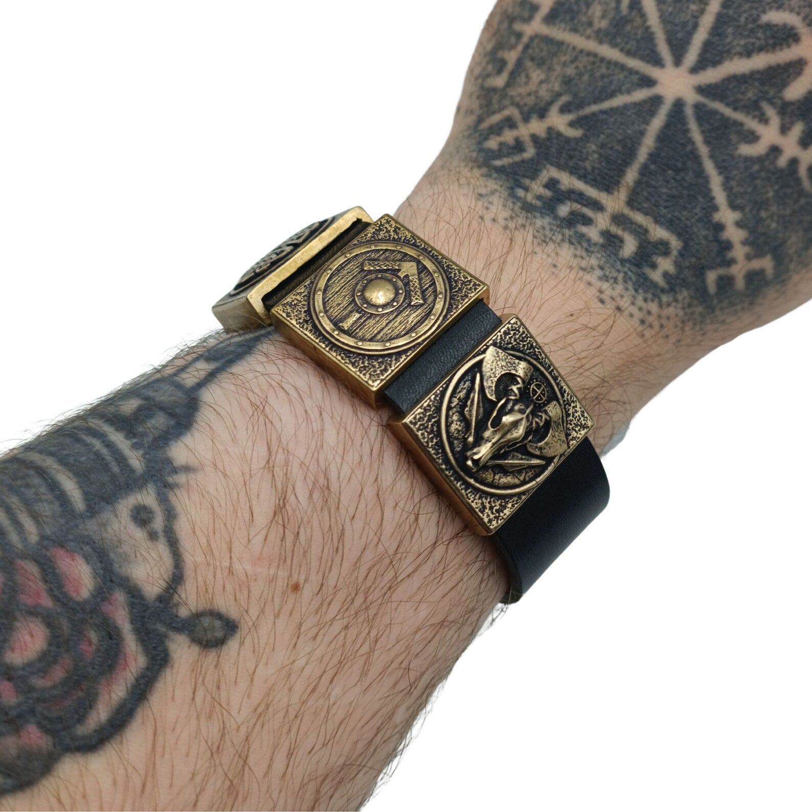 Viking warrior bracelet men leather cuff norse jewelry – Viking jewerly | Norse runes & Nordic jewelry
