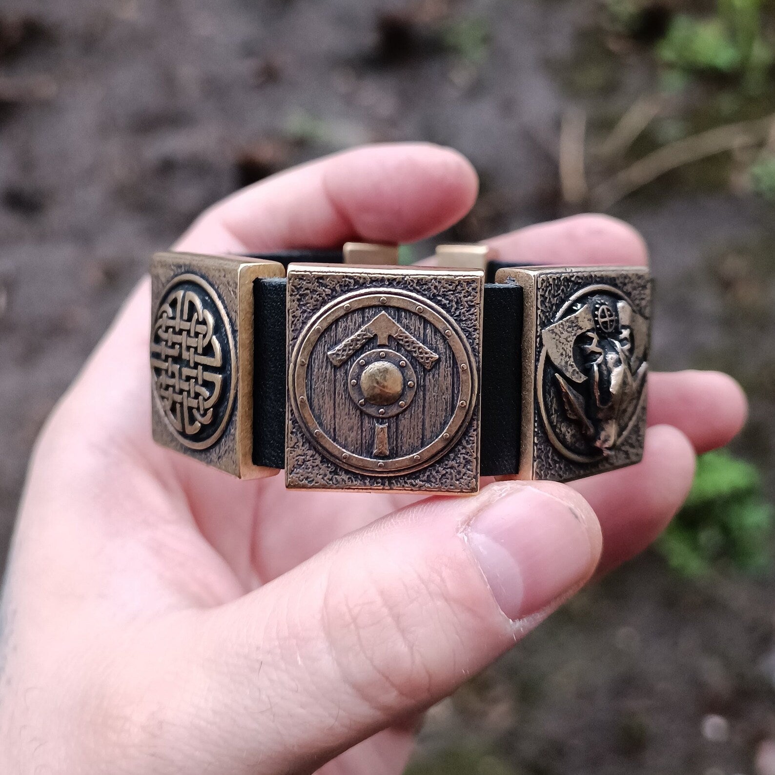 Viking warrior bracelet men leather cuff norse jewelry – Viking jewerly | Norse runes & Nordic jewelry