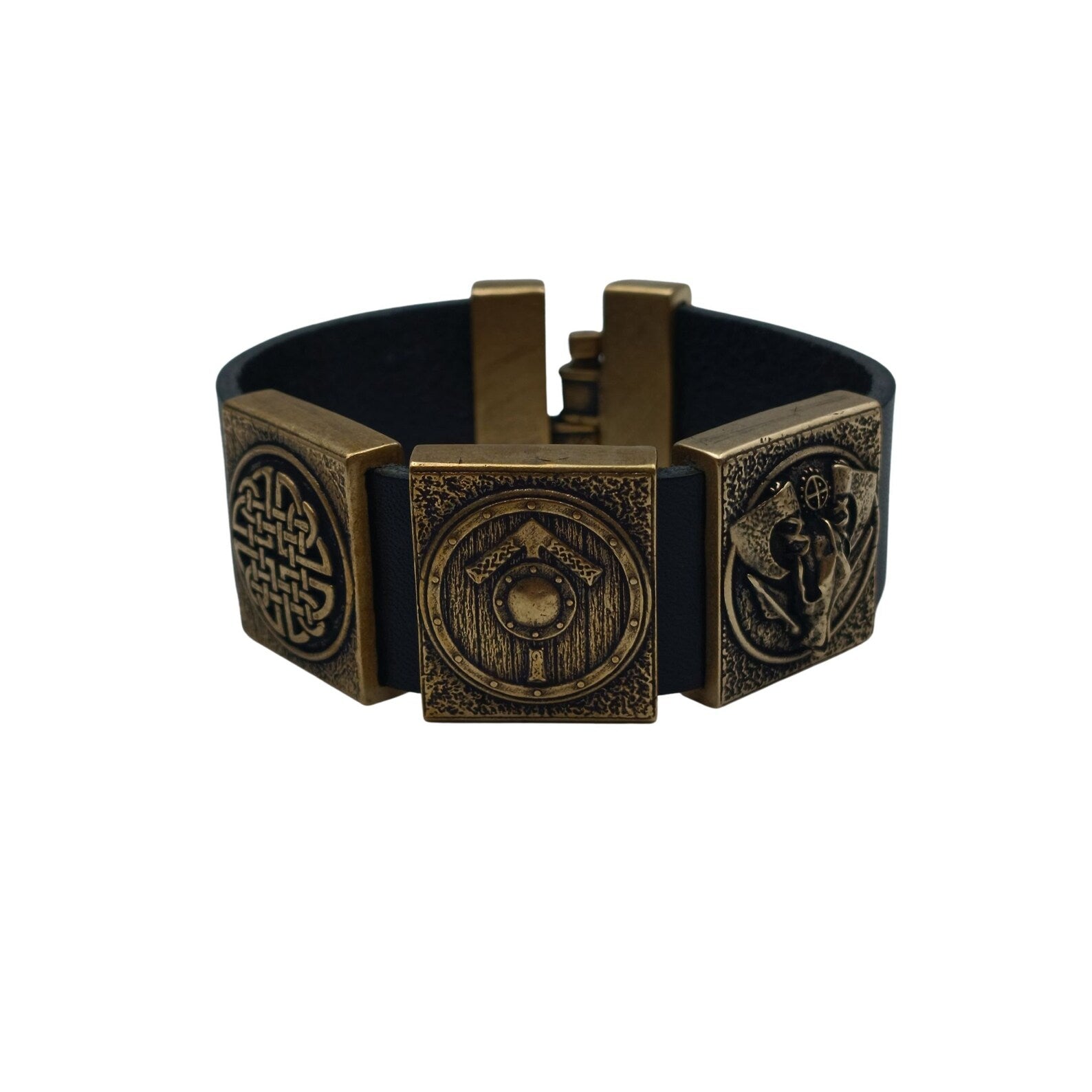 Viking warrior bracelet men leather cuff norse jewelry – Viking jewerly | Norse runes & Nordic jewelry