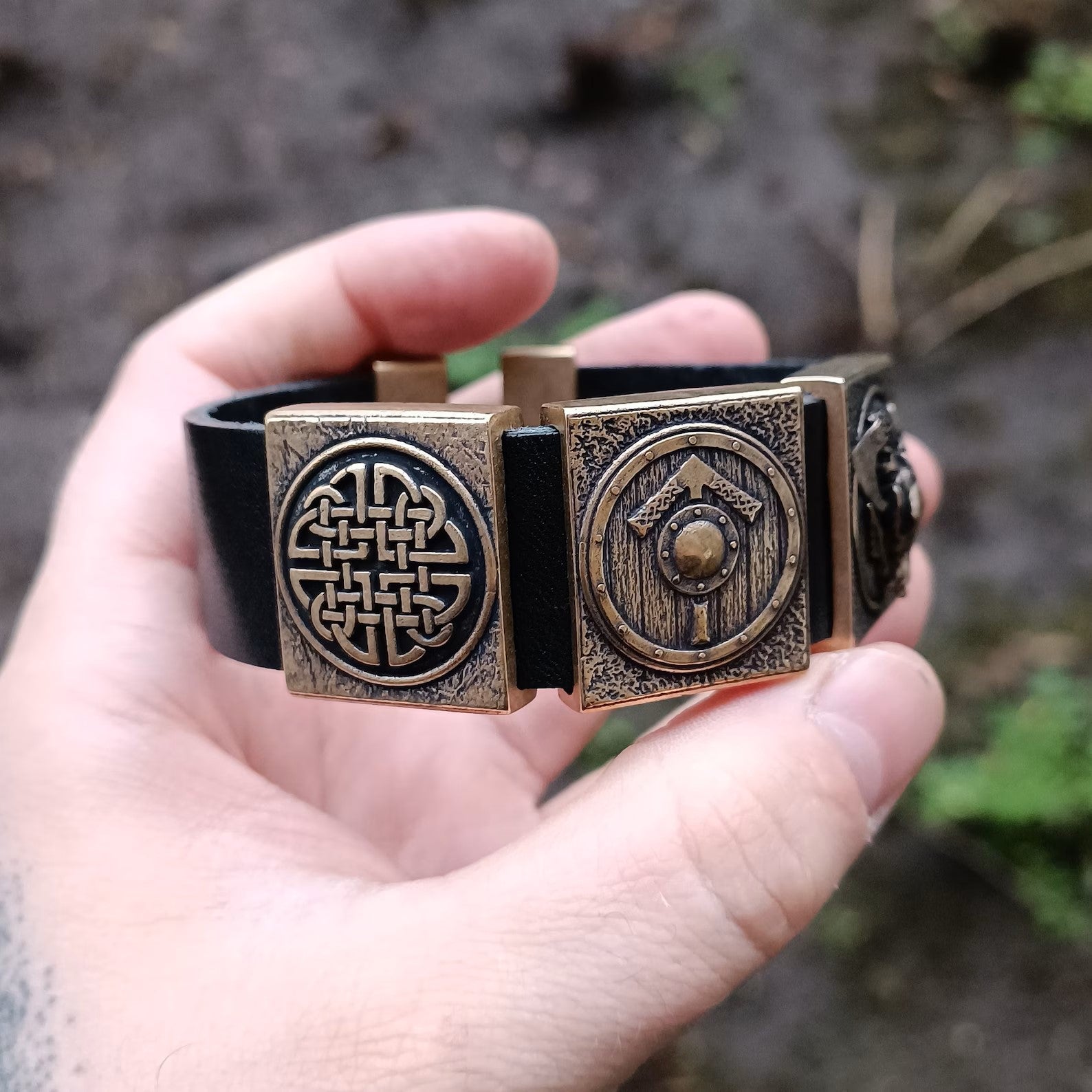 Viking warrior bracelet men leather cuff norse jewelry – Viking jewerly | Norse runes & Nordic jewelry