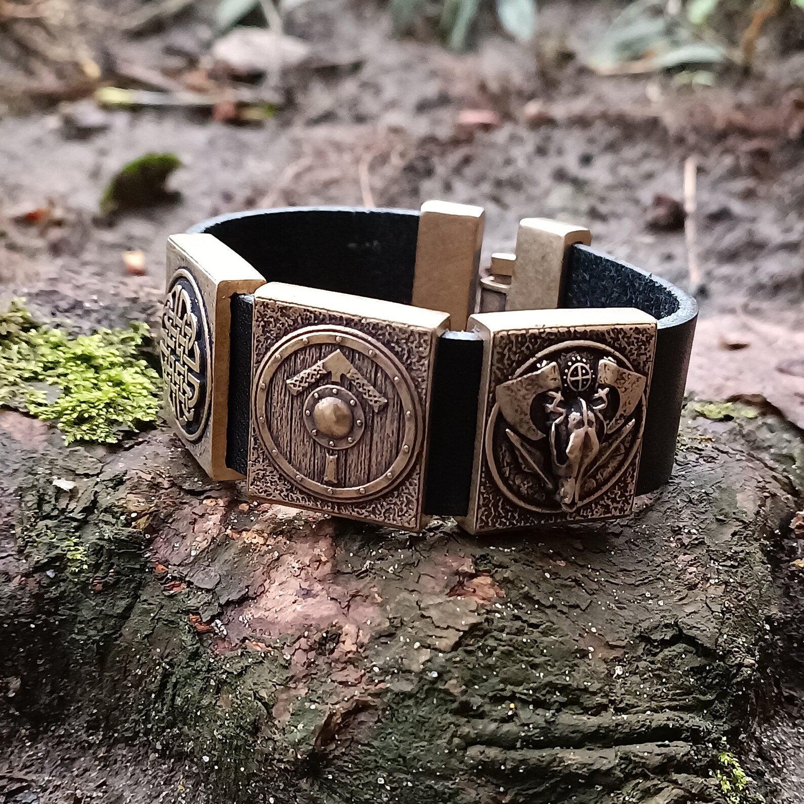 Viking warrior bracelet men leather cuff norse jewelry – Viking jewerly | Norse runes & Nordic jewelry