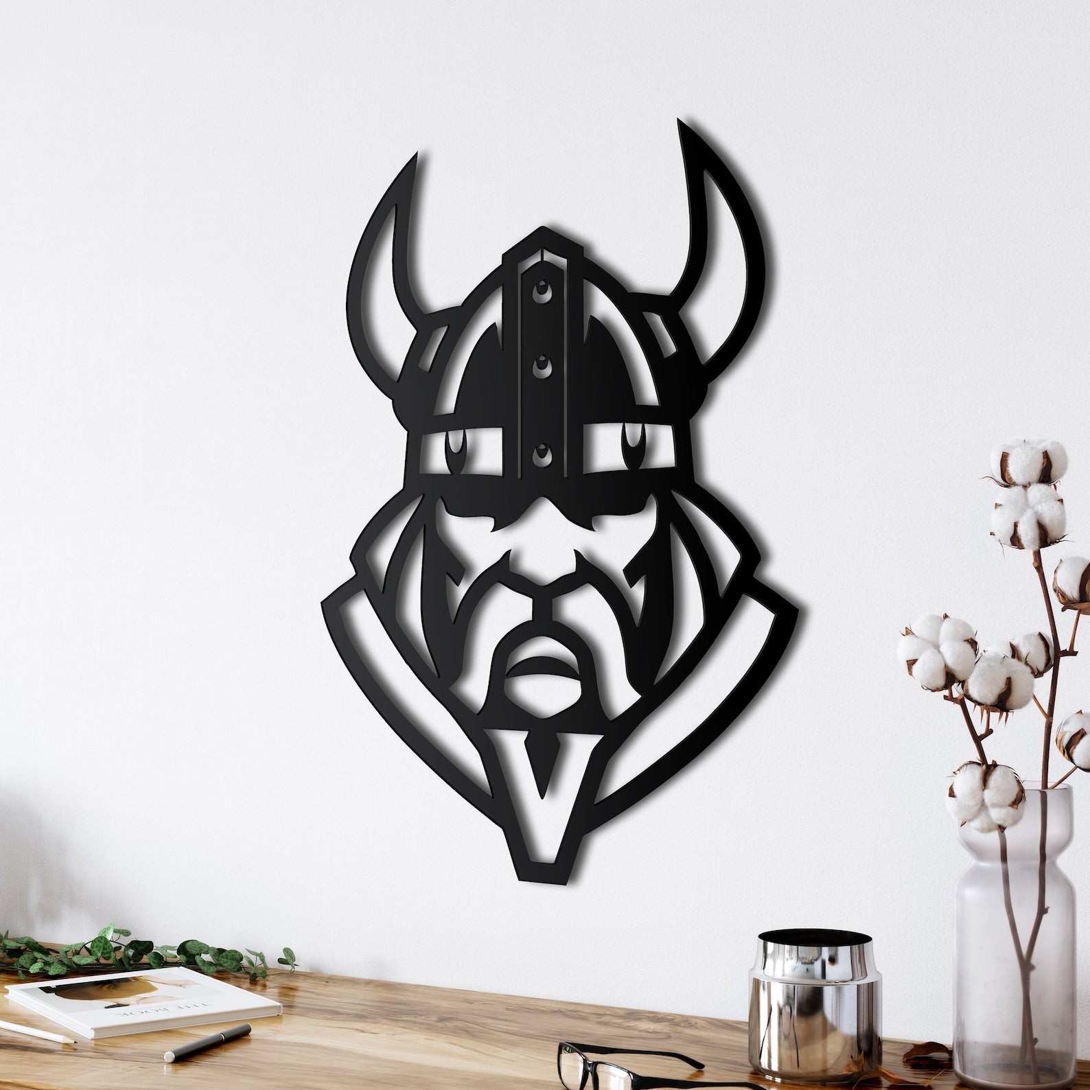 Viking Warrior Decor, Metal Wall Art, Viking Silhouette – Viking home decor | Norse runes & Nordic jewelry