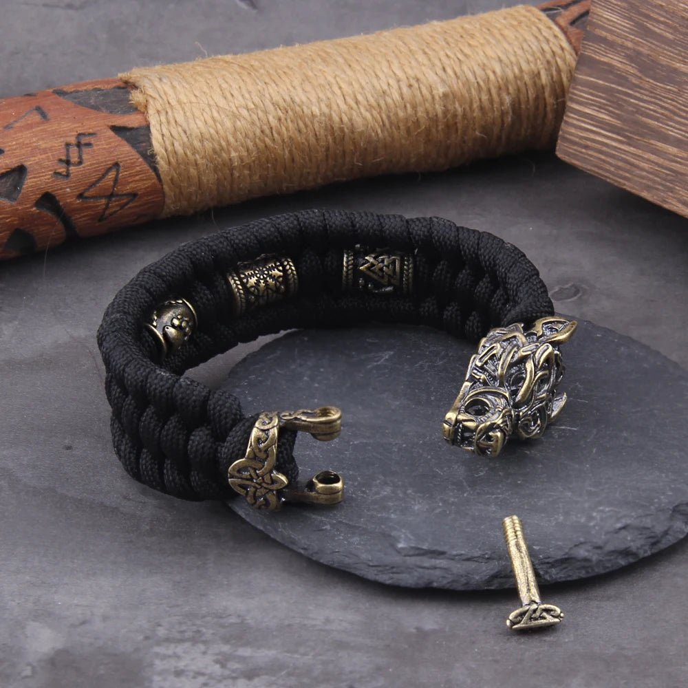 Viking Wolf Bracelet – Handmade Norse Bead Jewelry – Viking jewerly | Norse runes & Nordic jewelry