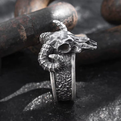 1 Piece Dark Satanic Sheep Head Alloy Ring Fashionable, Trendy, Unique, Simple, and Stylish Accessory. Suitable for Everyday Wea – Viking | Norse runes & Nordic jewelry