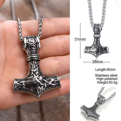 Mjolnir Thor Hammer Pendant Necklace