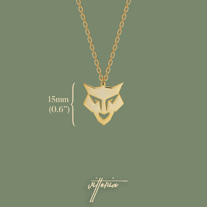 14K Gold Wolf Necklace, Nature Necklace | 925 Silver Animal Necklace – Viking jewerly | Norse runes & Nordic jewelry