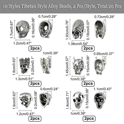 Head Beads Charms Antique Silvery Spacer Beads