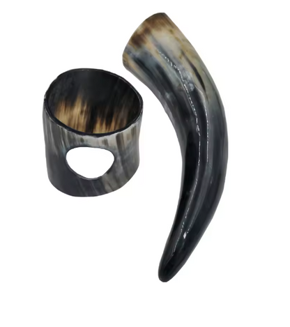 Real Viking Drinking Horn Mug with Stand – Ale, Beer & Wine Tankard