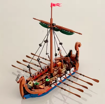 Medieval Viking Ship Building Blocks – 463 PCS Ocean Adventure Toy for Kids & Adults