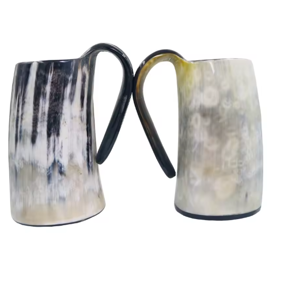 Natural Handmade Viking Horn Mug – Beer, Coffee Drinking Cup