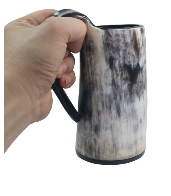 Natural Handmade Viking Horn Mug – Beer, Coffee Drinking Cup